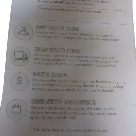 50 Poshmark Promo Code Cards Poshfest Poshfixings Business Essentials - Picture 3 of 6